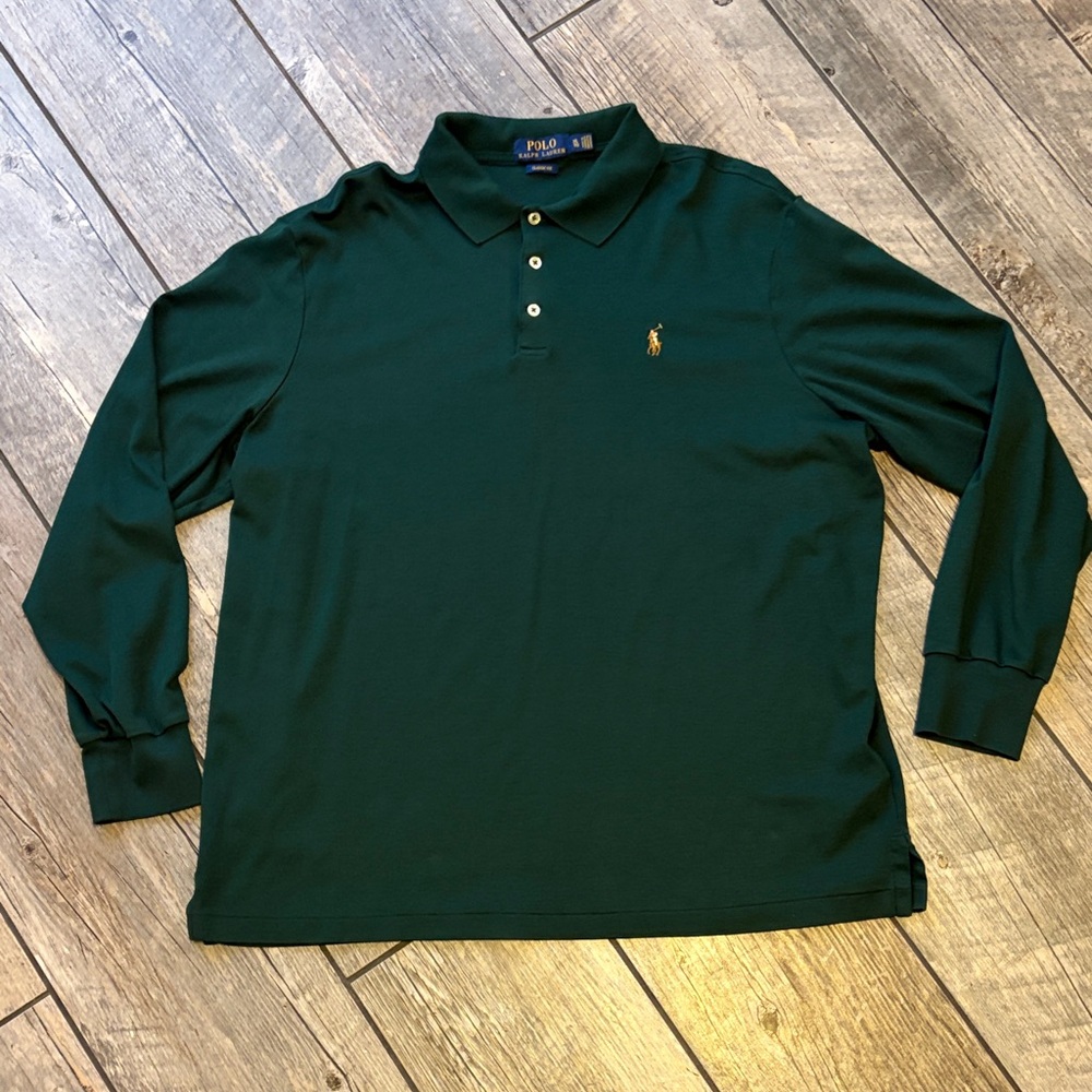 Polo by Ralph Lauren Men's Forest Green Long Sleeve Polo